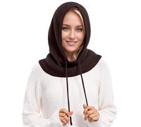 Cagoule 2 en 1 avec Écharpe à Capuche, Balaclava Tricoté Coupe-Vent Pull-Over Douce d'hiver, Bonnet et Écharpe en Une Pièce, Protège-Cou pour Femmes