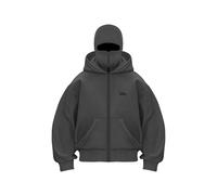 Cagoule à capuche en polaire à double capuche zippée pour femme Y2K confortable et résistant au vent avec fermeture éclair intégrale pour entraînement de danse, gym, club de sport, veste de sport pour