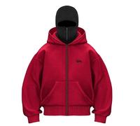 Cagoule à capuche en polaire à double capuche zippée pour femme Y2K confortable et résistant au vent avec fermeture éclair intégrale pour entraînement de danse, gym, club de sport, veste de sport pour