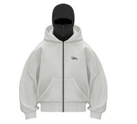 Cagoule à capuche en polaire à double capuche zippée pour femme Y2K confortable et résistant au vent avec fermeture éclair intégrale pour entraînement de danse, gym, club de sport, veste de sport pour