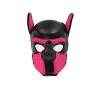 Cagoule bdsm de chien noir et rose