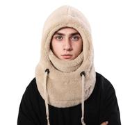 Cagoule Bonnet Homme Femme Hiver Chaud Laine Velours Fantaisie Polaire Tour de Cou Casquette Chapeau Beanie Epais Peluche Mode Moto Sport Ski Cadeau Noel (FR/ES, Numérique, 37, 47, Marron)