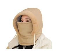 Cagoule Cagoule Polaire en Fourrure de Peluche, Chapeau Coupe-Vent de Ski d'hiver, col en Cachemire tricoté, Capuche Chaude épaisse, Cyclisme en Plein air Sport Masque(Khaki)
