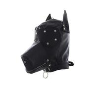 Cagoule de bondage Masque de Chien et Gants avec Crochets