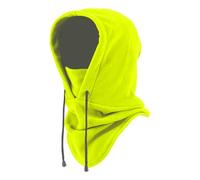 Cagoule de cyclisme en polaire avec cache-cou, masque facial chaud et coupe-vent, vert fluo, taille unique, Vert fluo, taille unique