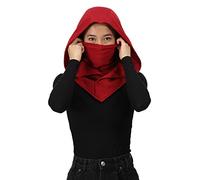 Cagoule de ninja en coton adaptable avec capuche assassin et masque pour cosplay, Rouge, Taille unique