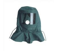 Cagoule de Protection Casque Capuche Visière Écran Pare-éclats Fenêtre Intégrée avec Cordons Latéraux et Rabat Épaules en Tissu Pongee et Écran Pc