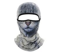 Cagoule de ski 3D en forme d'animal de chat avec oreilles et masque facial, design décalé pour festivals de musique, raves, ski, fêtes d'Halloween et aventure en plein air
