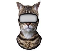 Cagoule de ski 3D pour chat avec oreilles, masque de chat mignon, masque de ski pour festivals de musique, raves, ski, Halloween, fête, activités en plein air, randonnée, équitation, multicolore