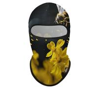 Cagoule de ski - Masque intégral d'hiver - Motif abeilles volant au-dessus des fleurs - Cache-cou rafraîchissant - Protection UV pour homme et femme - Pour sports de plein air - Moto - Style - Taille