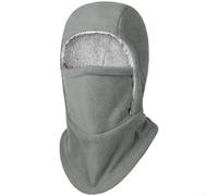 Cagoule de ski par temps froid avec matériau polaire coupe-vent offrant une couverture complète pour le visage et le cou, adaptée pour les activités de plein air comme le ski et le cyclisme (gris