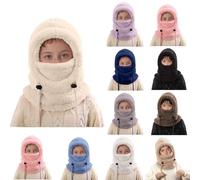 Cagoule de Ski Polaire Coupe-vent pour Enfants Cagoule Hiver Thermique pour Enfants avec Oreilles Mignonnes pour Garçons Filles Cyclisme Patinage Randonnée Activités de Plein Air pour 3-10 Ans