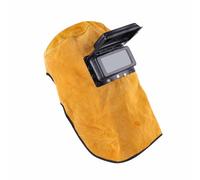 Cagoule de Soudage en Cuir de Vache, Masque de Soudage, Casquette de Travail, Cagoule de Soudage avec Lentille Filtrante, Casque de Soudage Respirant, Masque de Protection