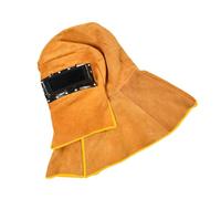 Cagoule de soudeur en cuir, casque de soudage en cuir résistant à la chaleur, respirant, protection de casque de soudage avec lentille filtrante auto-obscurcissante