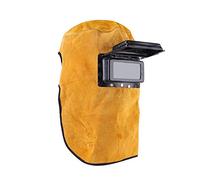 Cagoule de Soudure en Cuir, Masque en Cuir de Bonne qualité Masque de Soudeur Auto-Obscurcissant Portefeuille Lentille de Protection Confortable & Résistant à la Chaleur