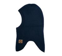 Mikk-line Laine Fullface Anthracite Mélange | Oeko-TEX Standard 100 | Bonnet à enfiler enfant en laine | Bonnet plat enfant dans un design unisexe | Balaclava, bleu nuit, 3-6 mois