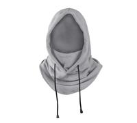 Cagoule en polaire épaisse pour temps froid - Masque visage et cou - Gris