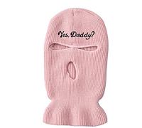 Cagoule en tricot à 3 trous pour le ski, le cyclisme, le plein air, le cyclisme, le vent, rose, Taille Unique, 41