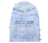 Cagoule faciale en tricot pour homme et femme - Un trou - Bonnet tricoté pour le ski, la moto, les sports d'hiver - Cagoule tricotée - Pour homme et femme, Blanc., taille unique