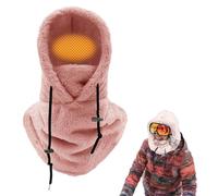 Cagoule Femme,Cagoule Hiver Femme,Cagoule Sherpa,Cagoule Femme Hiver Chaud,Masque de Ski à Capuche Sherpa,Bonnet de Tempête Hiver per Ski,Randonnée,Patinage ou d'autres Activités de Plein Air,Rosa