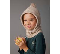 Cagoule fille maille torsadée beige chiné 2/5A