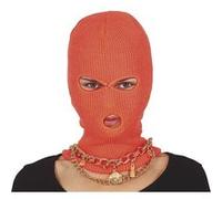 cagoule gangster 3 trous adulte orange fluo - guirca 16269 Orange G