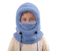 Cagoule Garcon Fille Bonnet Hiver Enfant Chapeau en Peluche Doux Et Chaud Bonnet Echarpe 3 in 1 Thermique pour 3-8 Ans