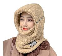 Cagoule Hiver Femme Polaire Balaclava Chapeau Cagoule Ski Coupe-vent Cagoule Tour de cou pour Hiver Temps Froid Masque Cagoule Chaud Bonnet Cagoule Pour Outdoor Moto Vtt Surf Vélo Cyclisme Camping