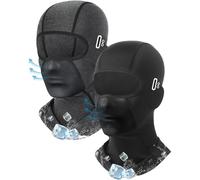Cagoule Moto Ete, 2 PCS Cagoule Moto Homme Femme, Cagoule Noire, Motorcycle Face Mask, Cooling Face Cover Under Léger et Respirant, Convient Aux Sports de Plein Air, Au Cyclisme(Gris foncé + Noir