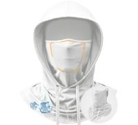Cagoule Moto Homme Femme, Cagoule D'été Rafraîchissante, 3 en 1Hooded Face Mask, Protection Solaire Cagoule Moto Été, Élastique Cool, pour Sports Extérieurs, Cyclisme, Pêche (Blanc)