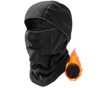 Cagoule Moto Homme Femme Hiver Thermique - Laine Chaude Polaire Le Chapeau Ski Bonnet Grand Froid d'hiver Chauffante Balaclava pour Cyclisme Velo Ski Snowboard Chaud Sous Noir