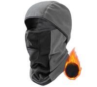 Cagoule Moto Homme Femme Hiver Thermique - Laine Chaude Polaire Le Chapeau Ski Bonnet Grand Froid d'hiver Chauffante Balaclava pour Cyclisme Velo Ski Snowboard Chaud Sous Gris