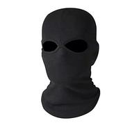 Cagoule noire 2 trous style SAS armée chapeau de ski paintball polyester cagoule ski moto vélo masque facial multi-usage doublure casque, Noir , Taille unique