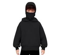 Cagoule Pull pour Garçons et Filles Balaclava Sweats à Capuche en Polaire Grande Taille Hoodie Veste Coupe-Vent d'hiver Chaud mi Saison Masque pour Vélo Moto Blouson Manteau Y2K Homme