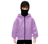 Cagoule Pull pour garçons et Filles Balaclava Sweats à Capuche Polaire Uni Y2K Hoodie Grande Taille Sweatshirts Coupe Vent Veste mi Saison Masque Vélo Moto Manteau Blouson Hiver Chaud
