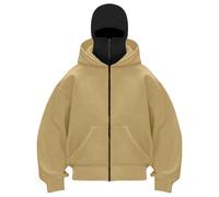 Cagoule Pull pour garçons et Filles Balaclava Sweats à Capuche Polaire Uni Y2K Hoodie Grande Taille Sweatshirts Coupe Vent Veste mi Saison Masque Vélo Moto Manteau Blouson Hiver Chaud 120-170cm