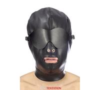 Cagoule simili cuir avec bandeau amovible - Fetish Tentation