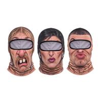 Cagoule Ski Fun Old Man, Masque de Ski DrôLe Visage RéAliste, 3 Pièces | Masque Facial Complet Coupe-vent Imprimé en 3D, Cagoule de Ski de Vieil Homme Réalistes pour Adultes