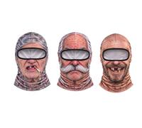 Cagoule Ski Fun Old Man, Masque de Ski DrôLe Visage RéAliste, 3 Pièces | Masque Facial Complet Coupe-vent Imprimé en 3D, Cagoule de Ski de Vieil Homme Réalistes pour Adultes