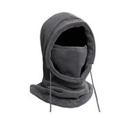 Cagoule Unisexe 3 en 1 Coupe-Vent avec Masque intégral, Bonnet et écharpe d'hiver Peluche intégré, idéale for la Moto randonnée(Gray)