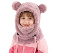 Cagoule Unisexe Garcon Fille 3-10 Ans Bonnet Enfant Hiver Chaud Laine Fine Epais Ski Modo Chat Mignon Cache Protection d'oreilles Écharpe Chapeau Cape Bob (FR/ES, Âge, 3 Ans, 10 Ans, Corail)