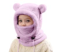 Cagoule Unisexe Garcon Fille 3-10 Ans Bonnet Enfant Hiver Chaud Laine Fine Epais Ski Modo Chat Mignon Cache Protection d'oreilles Écharpe Chapeau Cape Bob