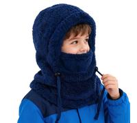 Cagoule Unisexe Garcon Fille 3-10 Ans Bonnet Enfant Hiver Chaud Laine Fine Epais Ski Modo Mignon Protection d'oreilles Écharpe Chapeau Cape Bobs Ajustable (FR/ES, Âge, 3 Ans, 10 Ans, Bleu Marine)