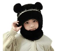 Cagoule Unisexe Garcon Fille Thermique Bonnet Écharpe Enfant Hiver Chaud Ensamble Balaclava Polaire Casual Cache Cou Oreilles Chapeau 3-10 Ans Multifonction Coupe-Vent Tour Cou écharpe Casquette