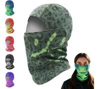 Cagoule unisexe réactive à la chaleur - Changement de couleur - Masque de ski d'hiver intégral pour moto - Pour le ski, la randonnée, Vert foncé à vert clair, Taille unique