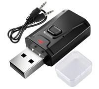 Cagrin USB Adaptateur Bluetooth 5.0 2-en-1 Émetteur Récepteur pour TV, PC | Audio Stéréo Sans Fil, Faible Latence Prise Jack 3,5mm AUX pour Enceintes, Casque, Mains Libres, Système Audio à Domicile