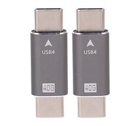 CAGUYLONA 2 Stück USB-C-Stecker-zu-Stecker-Adapter, 40 Gbit/s, 8K, 100 W Schnellladung, kompakter Mini-Stecker aus Legierung, Typ-C-zu-Typ-C-Stecker für Laptops, PCs und Monitore
