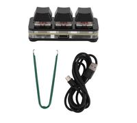 CAGUYLONA 3 Mini claviers à Touches principales, Clavier de Jeu mécanique USB, Clavier programmable personnalisé avec interrupteurs Rouges et rétroéclairage RGB pour Le Travail de Bureau, Le (Noire)