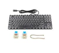CAGUYLONA Clavier mécanique Punk 917, Clavier de Jeu avec Touches Rondes Vintage, interrupteurs mécaniques personnalisés pour Les cybercafés PUBG, Clavier d’Ordinateur à Cadre métallique