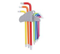 CAGUYLONA Ensemble de clés hexagonales à étoile, ensemble de clés hexagonales à bras long multicolores, clés Torx en acier au chrome-vanadium T10 à T50 avec poignée ergonomique pour la